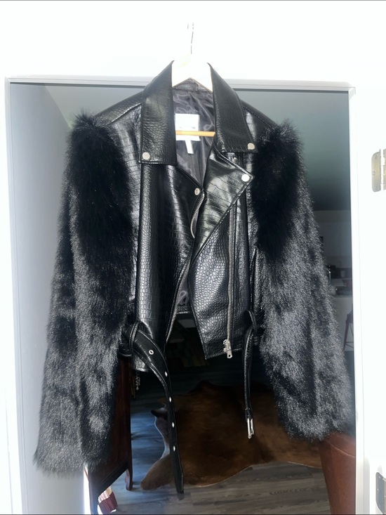 Avec Les Filles Jackets & Blazers - Anthropologie AVEC LES FIlLES Textured Faux Leather Biker Jacket